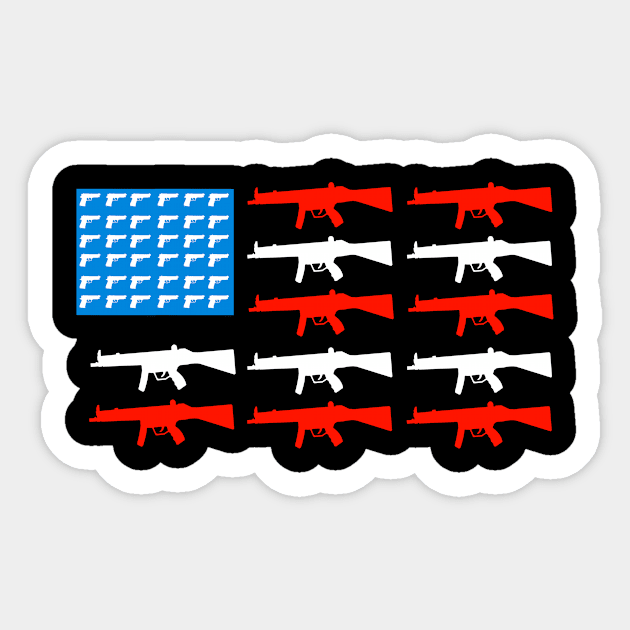 Guns Flag USA Gun Owners Gun Rights Sticker by Foxxy Merch